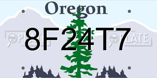 8F24T7 Oregon License Plate