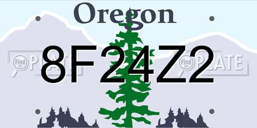 8F24Z2 Oregon License Plate