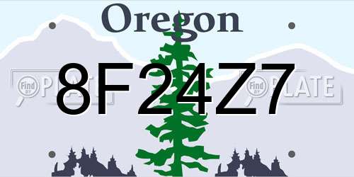 8F24Z7 Oregon License Plate