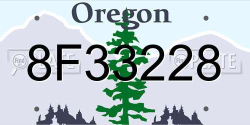 8F33228 Oregon License Plate