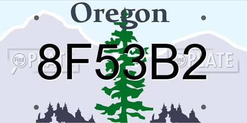 8F53B2 Oregon License Plate