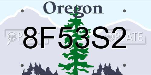 8F53S2 Oregon License Plate