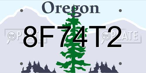 8F74T2 Oregon License Plate