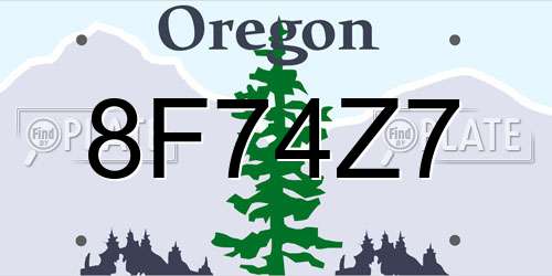 8F74Z7 Oregon License Plate