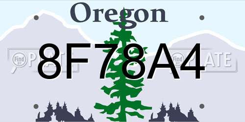 8F78A4 Oregon License Plate