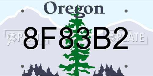 8F83B2 Oregon License Plate