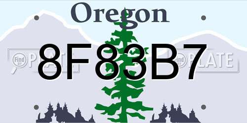 8F83B7 Oregon License Plate