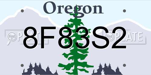 8F83S2 Oregon License Plate