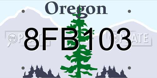 8FB103 Oregon License Plate