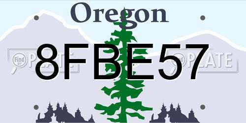 8FBE57 Oregon License Plate