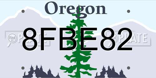 8FBE82 Oregon License Plate