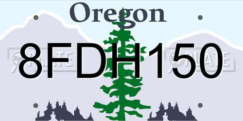 8FDH150 Oregon License Plate
