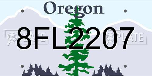 8FL2207 Oregon License Plate