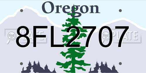 8FL2707 Oregon License Plate