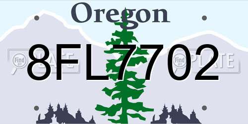 8FL7702 Oregon License Plate