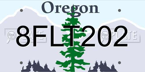 8FLT202 Oregon License Plate