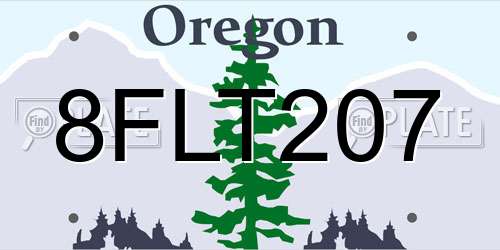 8FLT207 Oregon License Plate