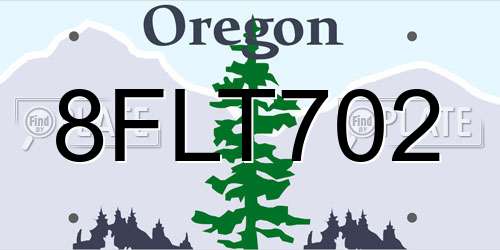 8FLT702 Oregon License Plate