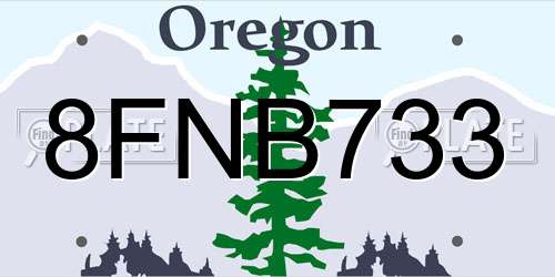 8FNB733 Oregon License Plate