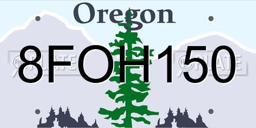 8FOH150 Oregon License Plate