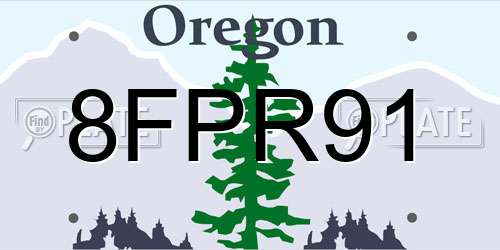 8FPR91 Oregon License Plate