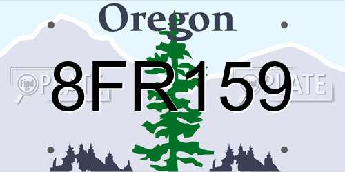 8FR159 Oregon License Plate