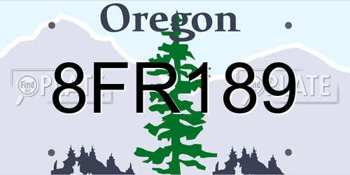 8FR189 Oregon License Plate