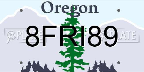 8FRI89 Oregon License Plate