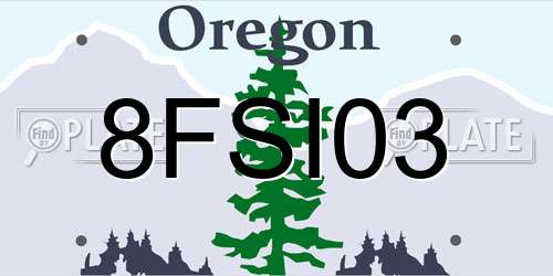 8FSI03 Oregon License Plate