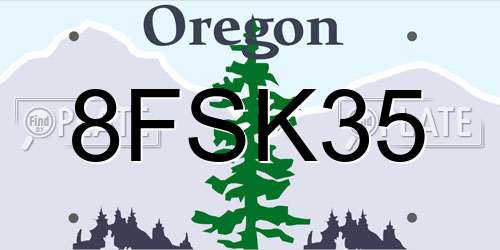 8FSK35 Oregon License Plate