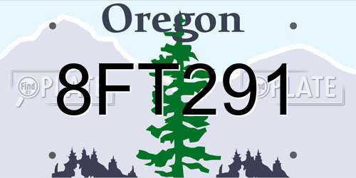 8FT291 Oregon License Plate