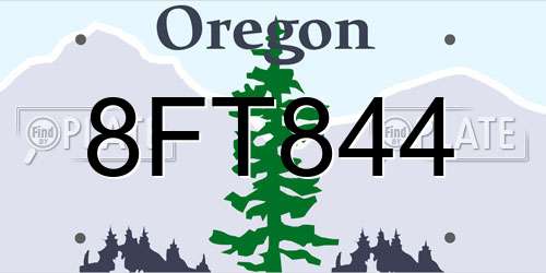 8FT844 Oregon License Plate