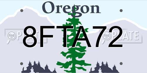 8FTA72 Oregon License Plate