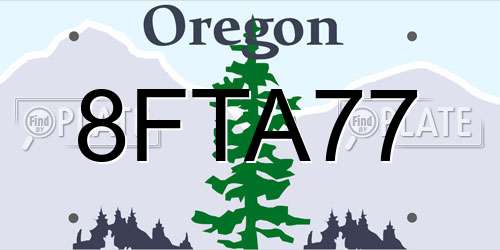 8FTA77 Oregon License Plate