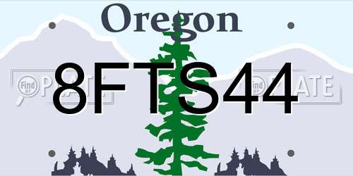 8FTS44 Oregon License Plate