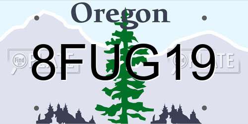 8FUG19 Oregon License Plate
