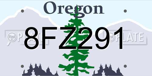 8FZ291 Oregon License Plate