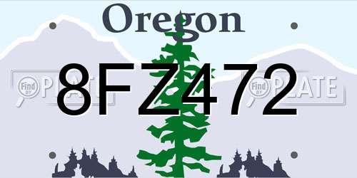 8FZ472 Oregon License Plate