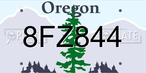 8FZ844 Oregon License Plate
