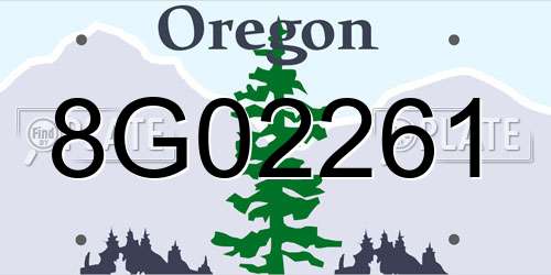8G02261 Oregon License Plate