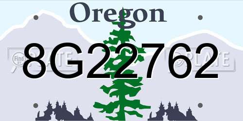 8G22762 Oregon License Plate