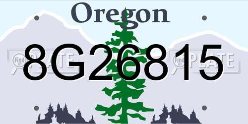 8G26815 Oregon License Plate