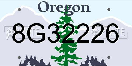 8G32226 Oregon License Plate