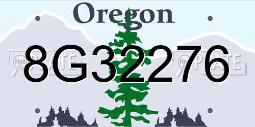 8G32276 Oregon License Plate
