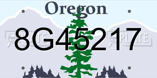 8G45217 Oregon License Plate