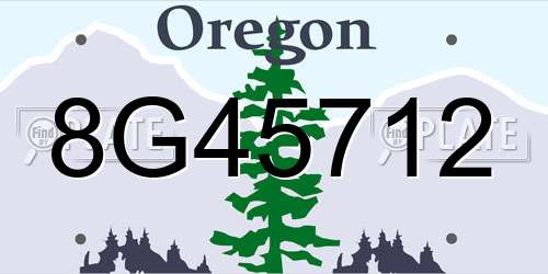 8G45712 Oregon License Plate