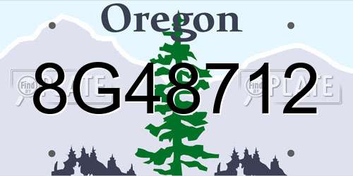 8G48712 Oregon License Plate