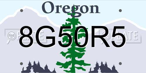 8G50R5 Oregon License Plate