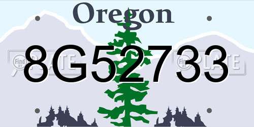 8G52733 Oregon License Plate