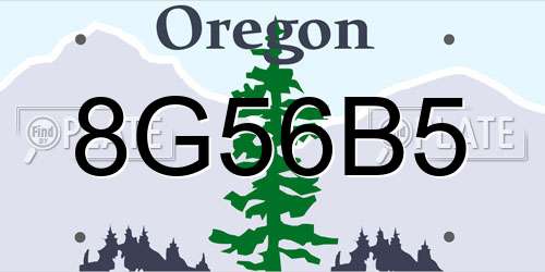 8G56B5 Oregon License Plate